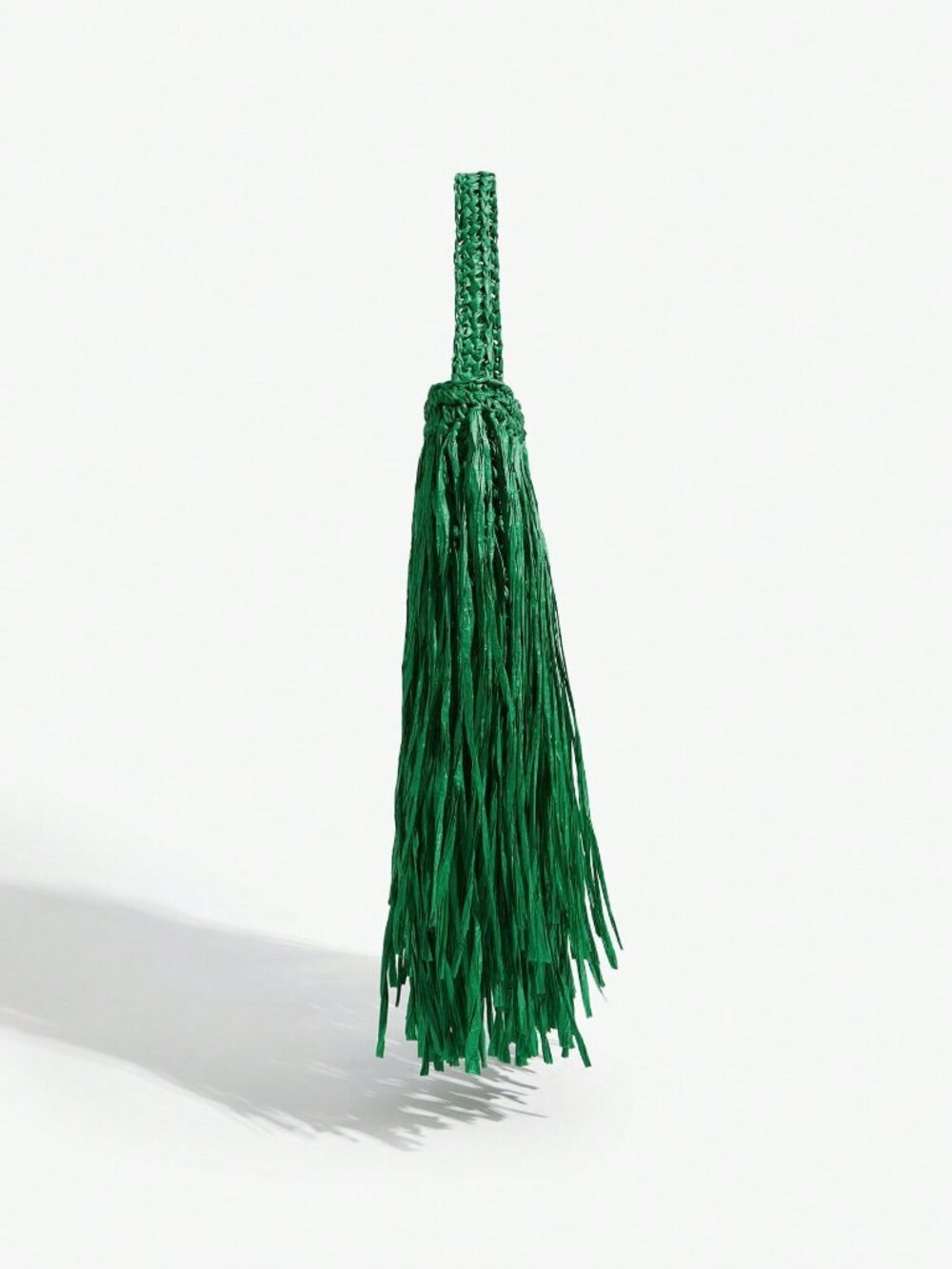 Grass Green Straw Tassel Women's Top Handle Bag - Picture 6 of 7